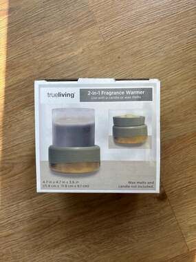 trueliving 2-in-1 Fragrance Warmer, Sage Green and Gold, 4.7 x 4.7 x 3.6 in